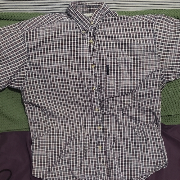 Men's Columbia Short Sleeve Button Down Multi Color Colared Shirt - Picture 5 of 6